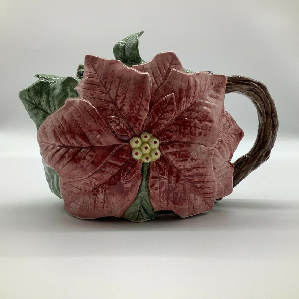 Omnibus Poinsettia Teapot from Fitz and Floyd
